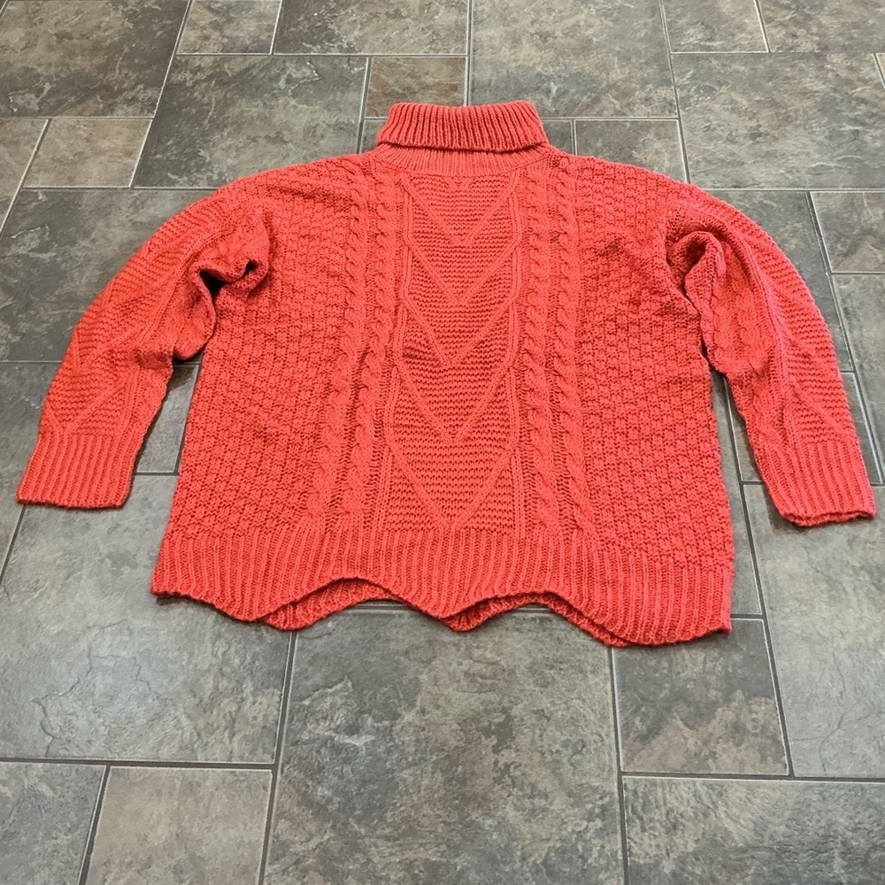 🥵  Cozy burnt orange knit Turtleneck Sweater